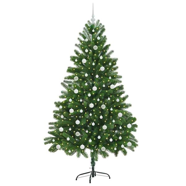 vidaXL Sapin de No&euml;l avec 300 LED avec support Vert 210 cm PE
