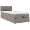 vidaXL Lit ottoman avec matelas taupe 100x200 cm tissu