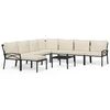 vidaXL Salon de jardin 9 pcs avec coussins sable acier
