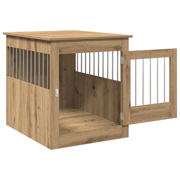 vidaXL Meuble de cage pour chiens ch&ecirc;ne artisanal 64,5x80x71 cm