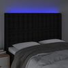 vidaXL T&ecirc;te de lit &agrave; LED Noir 147x16x118/128 cm Tissu