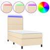 vidaXL Sommier &agrave; lattes de lit et matelas et LED Cr&egrave;me 80x200 cm Tissu
