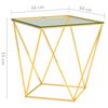 vidaXL Table basse Dor&eacute; et transparent 50x50x55 cm Acier inoxydable