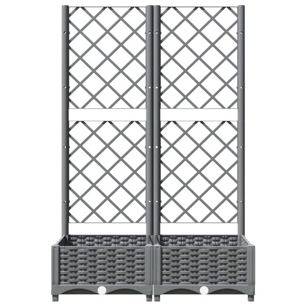 vidaXL Jardinière avec treillis Gris clair 80x40x121,5 cm PP