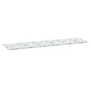 vidaXL Coussin de banc de jardin motif de feuilles 200x50x4 cm tissu