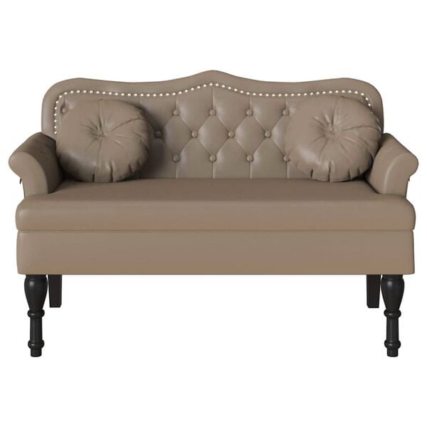 vidaXL Banc Chesterfield avec coussin Cappuccino 120,5 x 65 x 75 cm