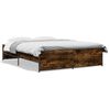 vidaXL Cadre de lit sans matelas ch&ecirc;ne fum&eacute; 160x200 cm