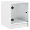 vidaXL Table de chevet avec porte en verre blanc 35x37x42 cm