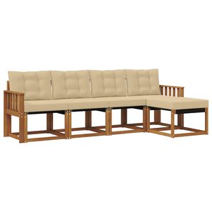 vidaXL Ensemble de canap&eacute;s d'ext&eacute;rieur 5 pcs Naturel et Beige
