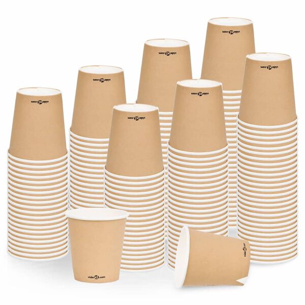vidaXL Tasses &agrave; caf&eacute; en papier 200 ml 250 pcs Marron