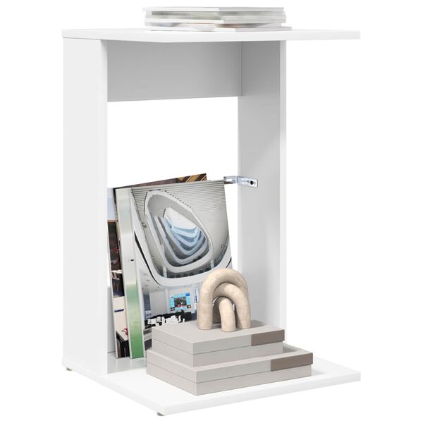 vidaXL Table d'appoint Blanc 40 x 38 x 62,5 cm Bois d'ing&eacute;nierie