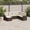 vidaXL Salon de jardin avec coussins 7 pcs marron r&eacute;sine tress&eacute;e