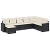 vidaXL Salon de jardin 8 pcs avec coussins noir r&eacute;sine tress&eacute;e