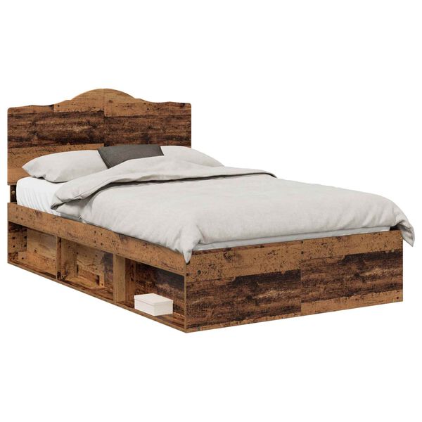 vidaXL Cadre de lit Bois ancien 120 x 190 cm Pin massif