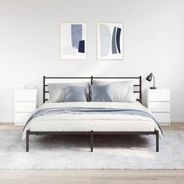 vidaXL Tables de chevet avec 3 tiroirs 2 pcs blanc 39x35x65 cm