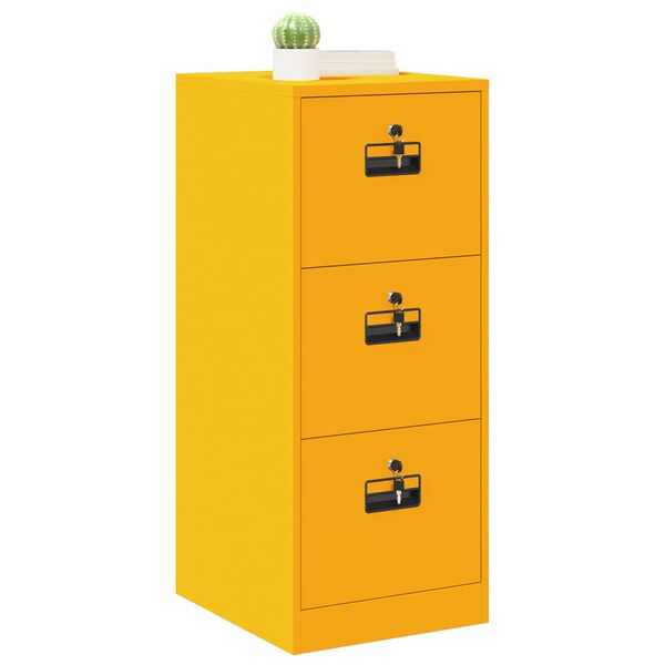 vidaXL Cabinet de Dossier Jaune moutarde 44 x 50 x 106.5 cm