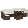 vidaXL Ensemble de canap&eacute; de jardin 8 pc Marron Poly rotin