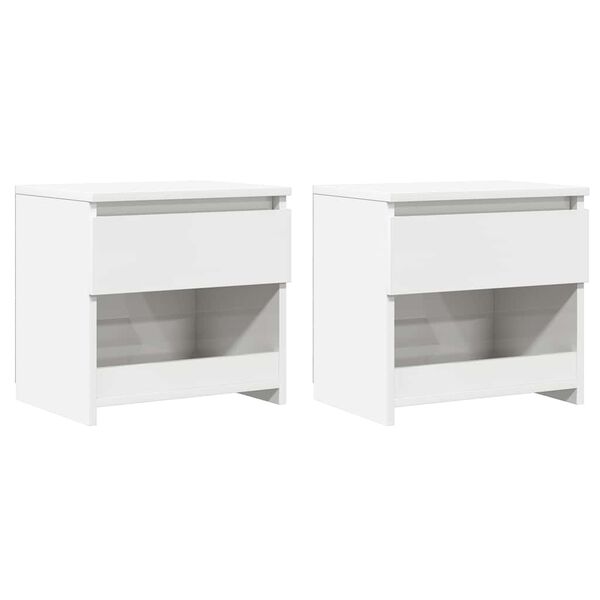 vidaXL Tables de chevet 2 pcs Blanc brillant 40x30x39 cm Aggloméré