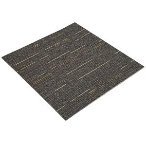 vidaXL Carreau de tapis Ray&eacute; Marron Clair 50 x 50 cm 4 pc PP et Bitume