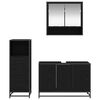 vidaXL Ensemble de mobilier de salle de bain 3 pcs Ch&ecirc;ne noir