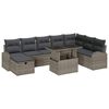 vidaXL Ensemble de canap&eacute; de jardin 9 pc Gris polyrotin