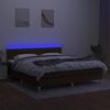 vidaXL Sommier &agrave; lattes de lit matelas et LED Marron fonc&eacute; 180x200cm