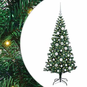 vidaXL Sapin de No&euml;l artificiel pr&eacute;-&eacute;clair&eacute; Vert 120 cm PVC et m&eacute;tal