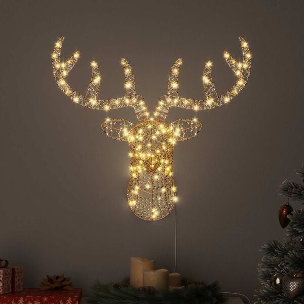 vidaXL Tra&icirc;neau tir&eacute; par un renne Blanc chaud 68 x 36.5 x 62.5 cm PET