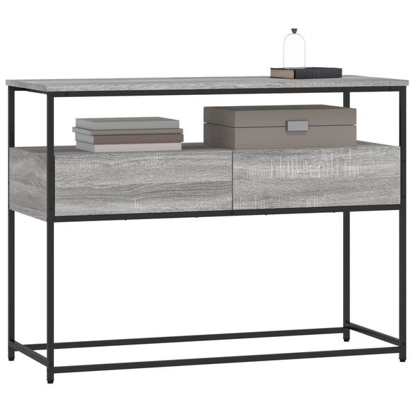 vidaXL Table console sonoma gris 100x40x75 cm bois d'ingénierie