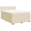 vidaXL Sommier &agrave; lattes de lit avec matelas Cr&egrave;me 140x190 cm Tissu