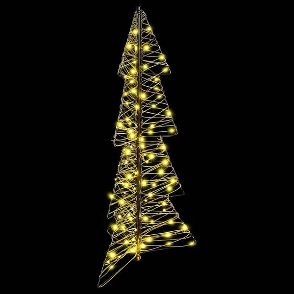 vidaXL Sapin de Noël avec 100 LED Blanc chaud 120 cm Rotin
