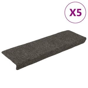 vidaXL Tapis d'escalier autocollants 5 pi&egrave;ces 65 x 21 x 4 cm Anthracite Bord rectangulaire