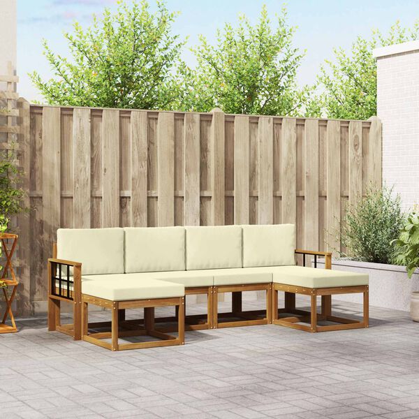 vidaXL Ensemble de canap&eacute;s d'ext&eacute;rieur 6 pcs Naturel et Cr&egrave;me