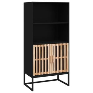 vidaXL Buffet haut noir 60x35x125 cm bois d'ing&eacute;nierie