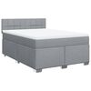 vidaXL Sommier &agrave; lattes de lit avec matelas Gris clair 160x200cm Tissu