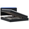 vidaXL Lit de rangement LED avec matelas Noir 200 x 200 cm Velours