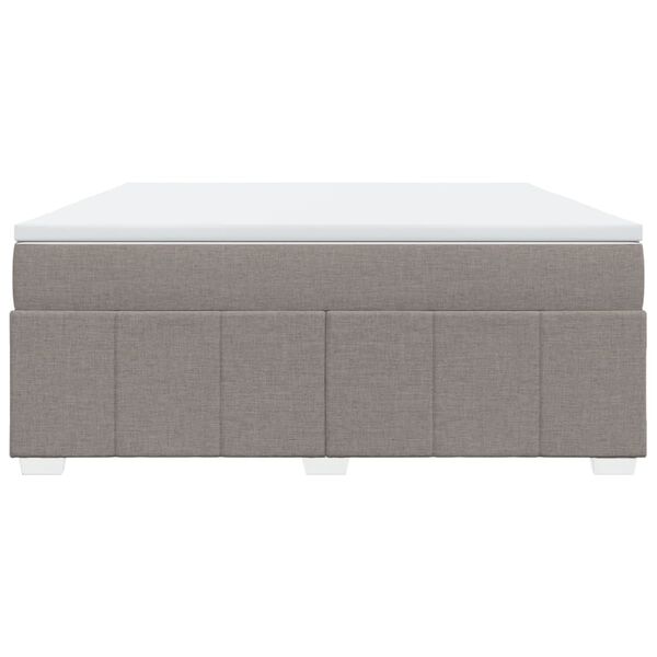 vidaXL Sommier &agrave; lattes de lit avec matelas Taupe 180x200 cm Tissu