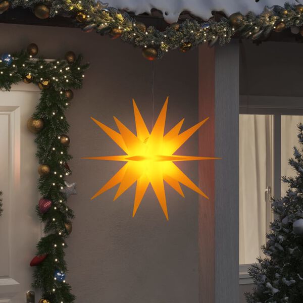 vidaXL Lumi&egrave;res de No&euml;l avec LED 3 pcs pliable jaune 100 cm