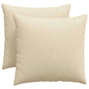 vidaXL Coussins de canap&eacute; 2 pcs Cr&egrave;me 50 x 50 cm tissu
