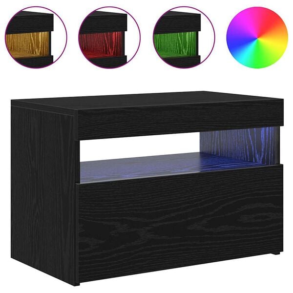 vidaXL Meuble TV Ch&ecirc;ne noir 60 x 35 x 40 cm Bois d'ing&eacute;nierie