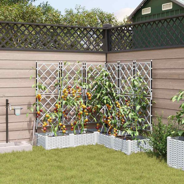 vidaXL Cache-pot de jardin 5 pcs Blanc Acier