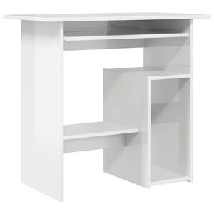 vidaXL Bureau Blanc brillant 80x45x74 cm Bois d&rsquo;ing&eacute;nierie