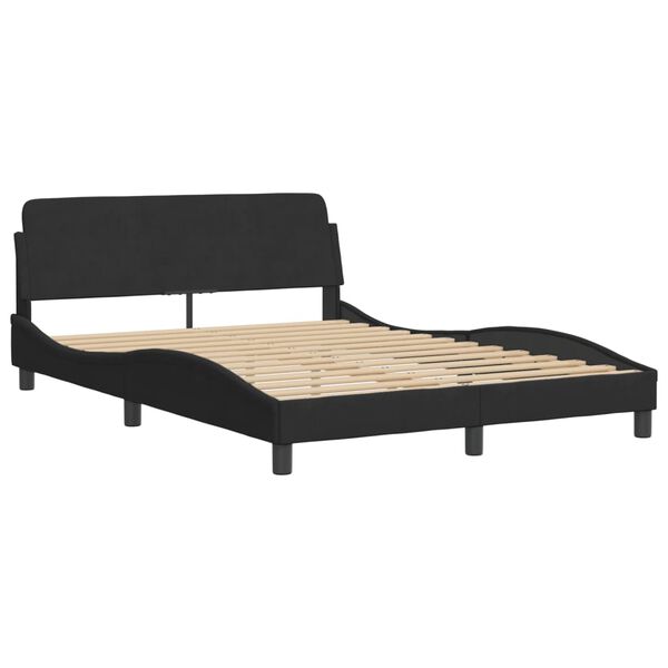 vidaXL Lit avec matelas noir 140x190 cm velours
