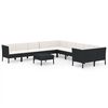 vidaXL Salon de jardin 11 pcs avec coussins R&eacute;sine tress&eacute;e Noir