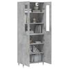 vidaXL Buffet haut Gris b&eacute;ton 69,5x34x180 cm Bois d'ing&eacute;nierie