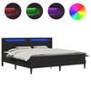 vidaXL Cadre de lit avec bandes LED Noir 180 x 200 cm Simili cuir