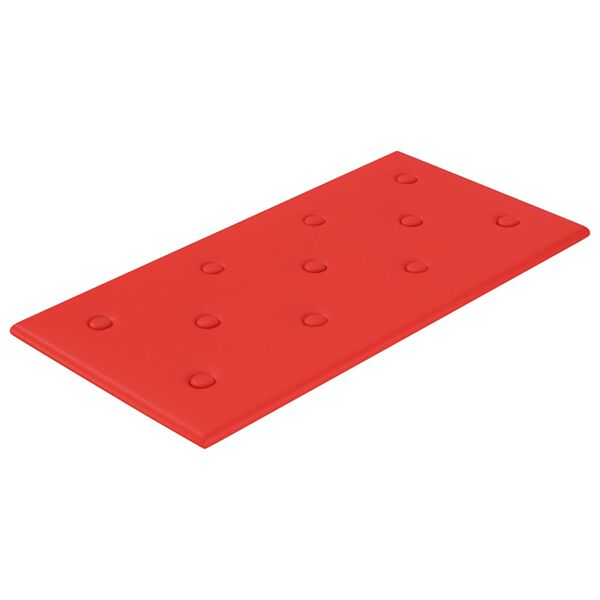 vidaXL Panneaux muraux 12 pcs Rouge 60x30 cm Similicuir 2,16 m²