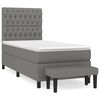 vidaXL Sommier &agrave; lattes de lit et matelas Gris fonc&eacute; 90x190 cm Tissu