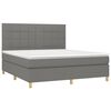 vidaXL Sommier &agrave; lattes de lit avec matelas Gris fonc&eacute; 160x200cm Tissu