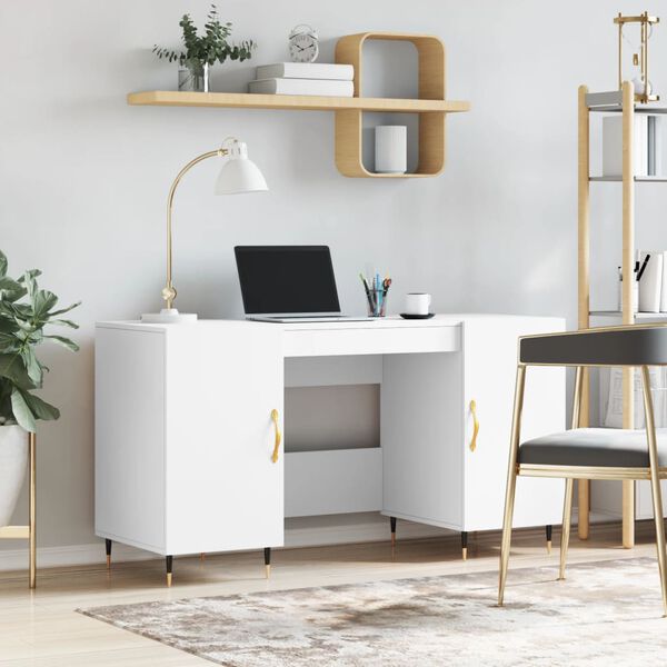 vidaXL Bureau blanc 140x50x75 cm bois d'ingénierie
